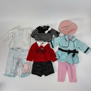 American Girl RETIRED Grace Clothing Lot‎ Set Travel Coat Pants City Beret PJs